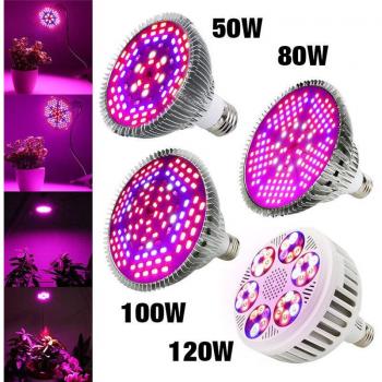 Lampe Croissance Verte LED UV/IR E27 100W Spectre Total