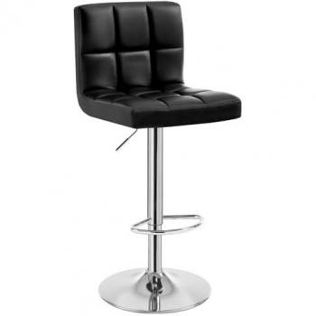 Tabouret de Bar Rembourré en Cuir Artificiel, Hauteur Ajustable