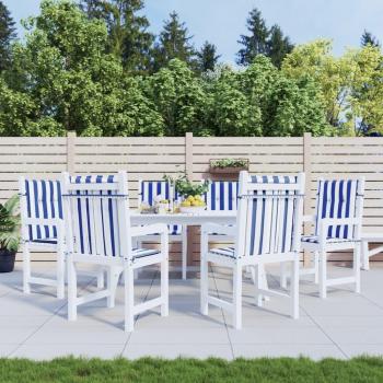 Cojines decorativos para silla con respaldo bajo 6 uds rayas azul y blanco