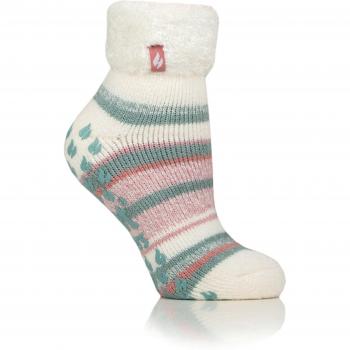 Carina Stripe Lounge Socks for Her – Cream & Green, Original Design