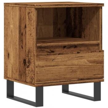 Mesita de noche madera ingeniería envejecida 40x35x50 cm