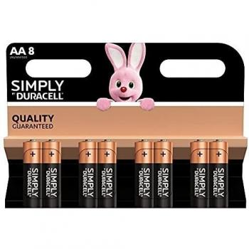 Duracell 8 Piles AA Alcalines Style Noir