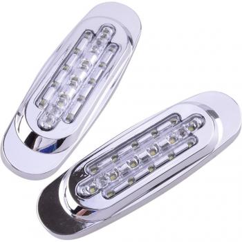 Indicateur de bord 16 LED, lentille claire, flash intermittent – 2 unités universelles (avant/arrière)