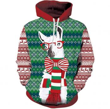 TUONROAD Langarm Kapuzenshirt mit 3D Druck, Herren, Weihnachten