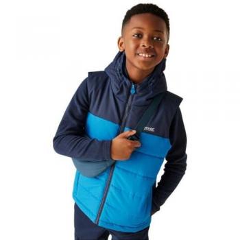 Lofthouse 14 Years Boys' Hooded Water‑Repellent Vest, Navy/Snorkel Blue