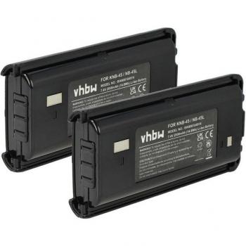 Kenwood Radio & Walkie‑Talkie Dual Batteries – Vhbw, 2000 mAh, 7.4 V Li‑Ion