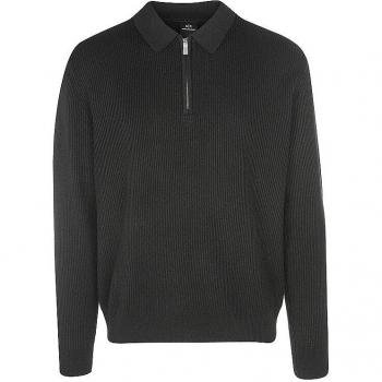 Armani Exchange Strickpullover mit Kragen, Schwarz, XL