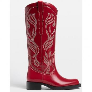 Santiags rouges en daim Stradivarius 37 femme