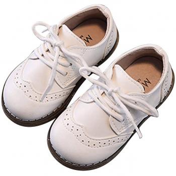 Chaussures Enfants Kankanwo, mode bébé, lacets en cuir, pois blancs, 23