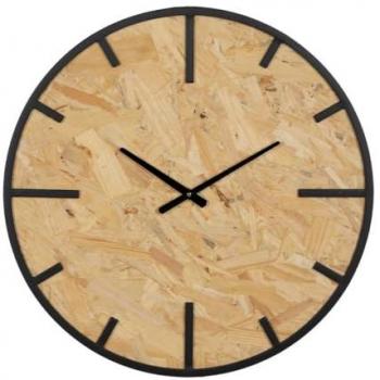 Horloge Murale en Fer avec Finition Bois