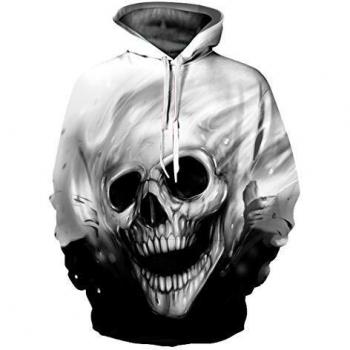 Sixyotie Unisex Skull Print Hoodie