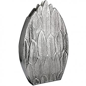Casablanca by Gilde Dekovase Feder (1 St), Vase aus Aluminium, Dekoobjekt, Tropfenform