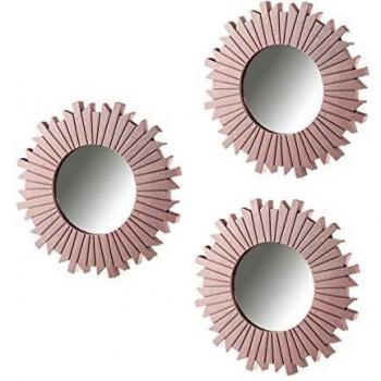 Set 3 Espejo Rosa Polipropileno 25 cm-DAMDAM GO