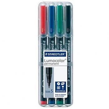 STAEDTLER Lumocolor Permanent-Marker 313S, 4er Etui