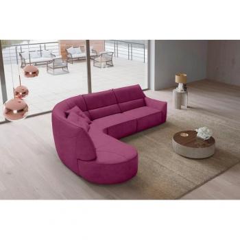 Egoitaliano „Puffy“ Ecksofa – Pink, 330 × 88 × 205 cm, mit Ottomane, elektrische Relaxfunktion optional