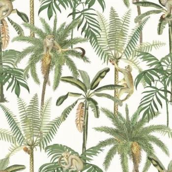Tapiz decorativo monos de la Amazonia 10m x 53cm azul marino