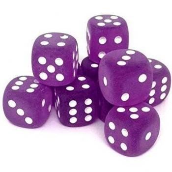 Chessex LE433 D6 Set 16 mm, Frosted Purple mit Weiß