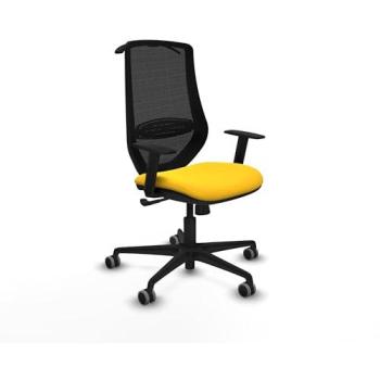 Mardos Similpiel Amarillo 1D – Base de Nailón, Ruedas 65 mm Engomadas, Perchero
