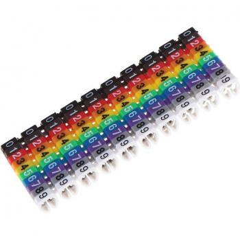 150 Pcs C-Type Colorful Cable Number Tag Labels for 2-3mm Wires