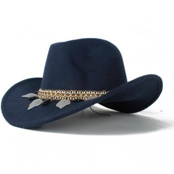 Cowgirl Sombrero aus Wolle für Kinder – Schwarze Fedora mit Tasseln