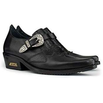 Men’s Black Leather Cowboy Cuban Biker Boots – Infinity Leather, Size 6