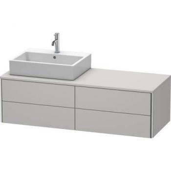 Duravit meuble sous lavabo XSquare 140x40 cm, 4 tiroirs, blanc mat, miroir, gauche