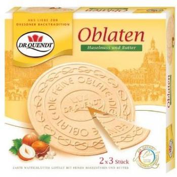 Dr. Quendt aus Dresden OBLATEN HASELNUSS 6 Stück/ PK, Ostprodukte
