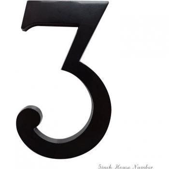 125mm Floating House Number Big Modern Door Alphabet Home Outdoor 5 in.Black Numbers Address Plaque Sign #3
