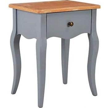 Massiver Nachttisch Kiefer – Grau/Braun, 40x30x50 cm