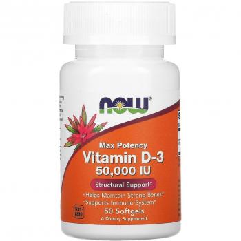 Now Foods, Vitamin D3, 50.000 IU, Depot, 50 Weichkapseln