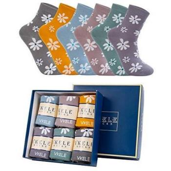 Vkele Kamille‑Knöchel‑Set: 6 Paar bunte Damen-Socken 39-42
