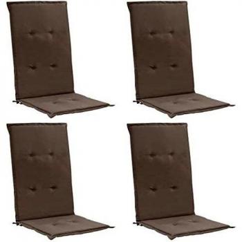 Alto Respaldo Cómodo: Set de 4 Cojines Tela – Gris Taupe