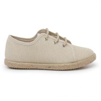 Derbies Lin Beige Enfants Lacets Pisamonas