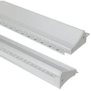 Profilé Alumine Encastré à Capot Continu – 20 mm LED, Blanc Translucide