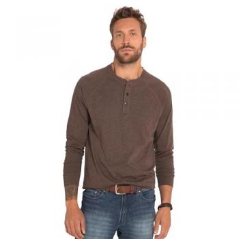 JP1880 Langarm-Henley-Shirt für Herren, grau, 5XL, Baumwolle, OEKO-TEX