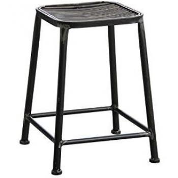 Tabouret en Métal Carré Gris