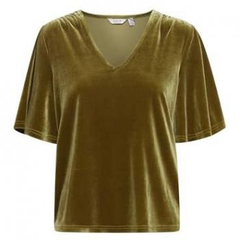 T‑Shirt B.YOUNG „BYPERLINA V TOP“ – casual, Regular Fit, grün