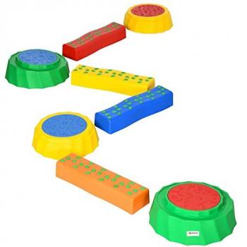 Outsunny Kids Stepping Stones Balance Bridge Set