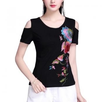 Weibliches chinesisches traditionelles Seetang-Stil-T-Shirt, Sommer Cheongsam Oberteil, Größen 5XL bis 6XL, Modellnummer V1942