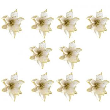 10pcs 13cm Decorative Glitter Flowers