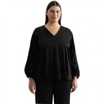 Klassische Bluse SEIDENSTICKER Schwarze Rose Gr. 6XL (52), schwarz