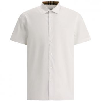 Burberry Camicia Maniche Corte Uomo Bianco Taglia S