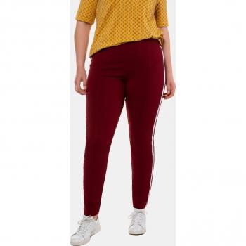 Plus Size Red Side Stripe Slim Fit Pants, Women's Size 20