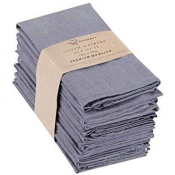 Ruvanti Washable Linen Napkins, 18x18 (Gray)