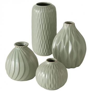 Grünes 4‑teiliges Porzellan‑Set – Boltze Zalina Blumenvasen