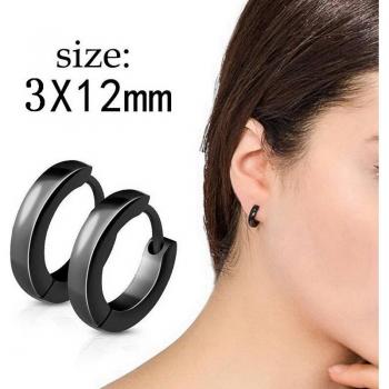 Pendientes de metal negro para hombre, aros punk, joyería hip hop
