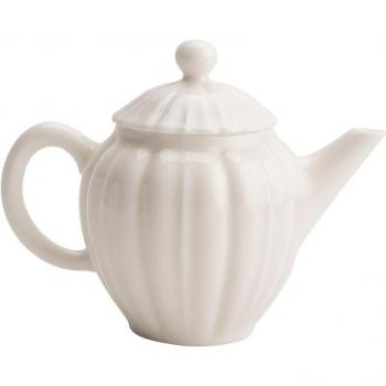 Compact Euro-Style White Kettle – Coffee Table Accent with Lid