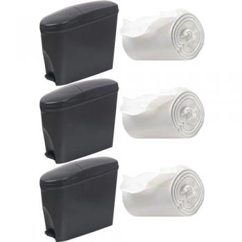 Grey 20L Sanitary Bin with 150 Liners for Ladies and Baby Hygiene