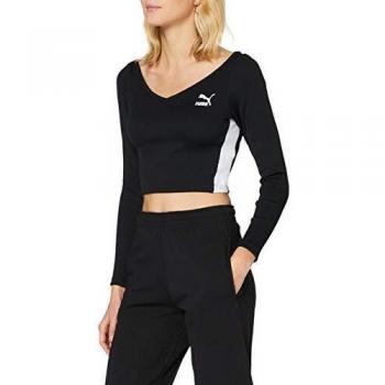 Puma Donna Long Sleeve Crop Top – Nero, 597648, M