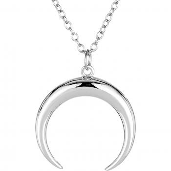 Langro Living Halskette mit vergoldetem Mond Anhänger aus 925 Sterling Silber